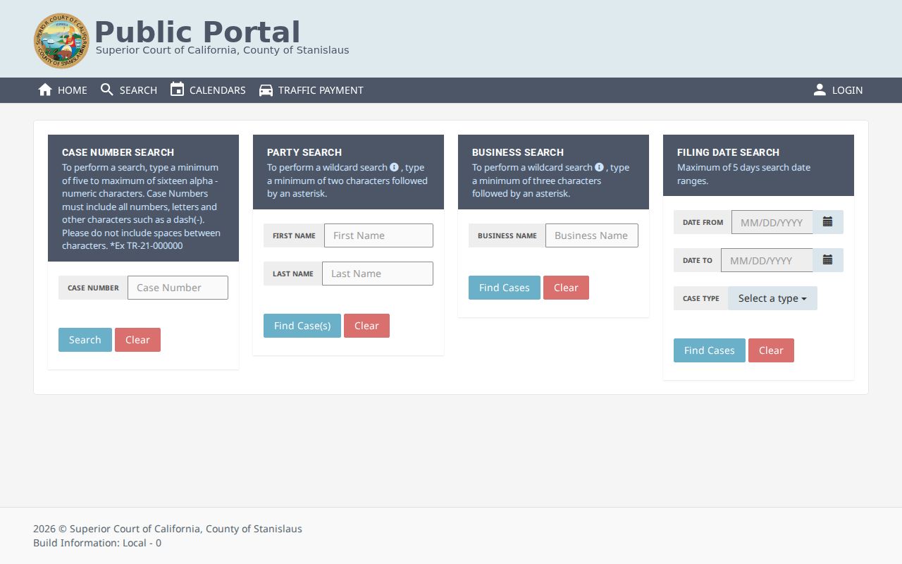 Turlock people search on the Stanislaus Superior Court public portal