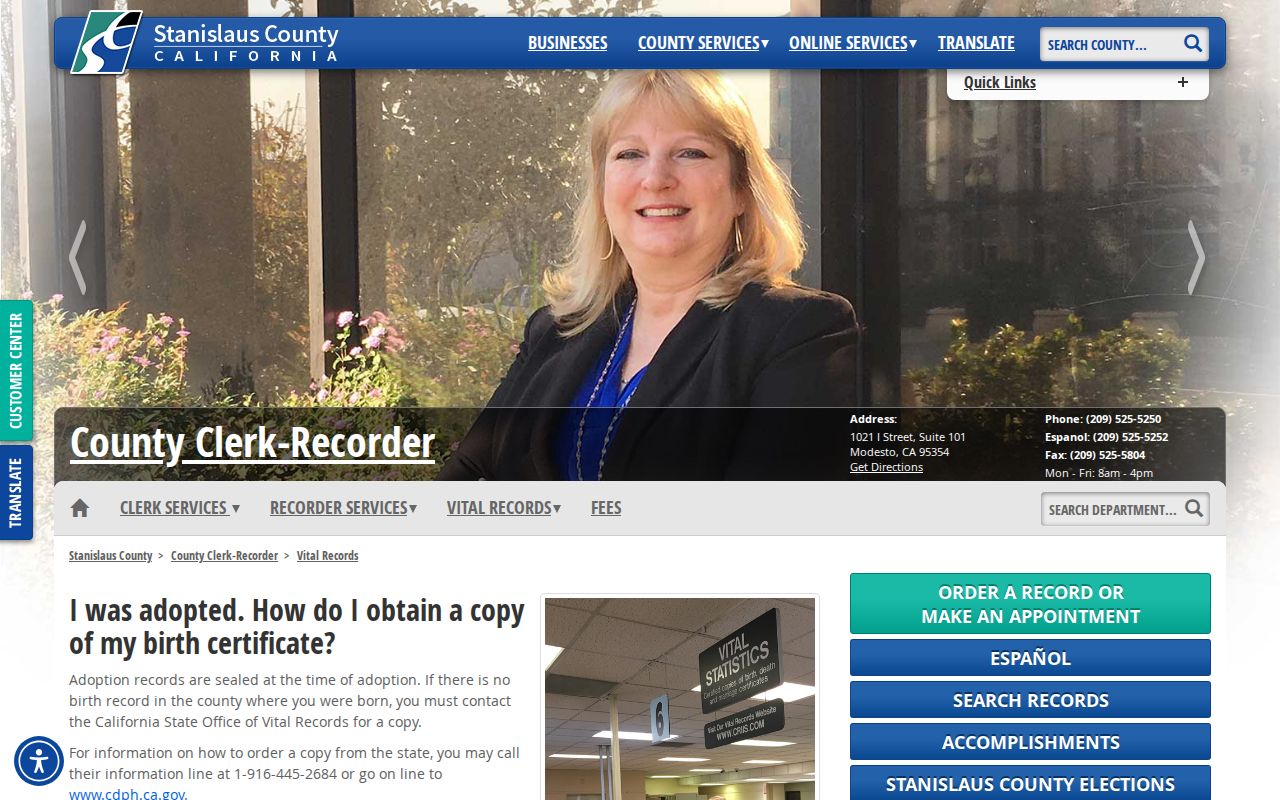 Turlock public records vital certificate ordering options
