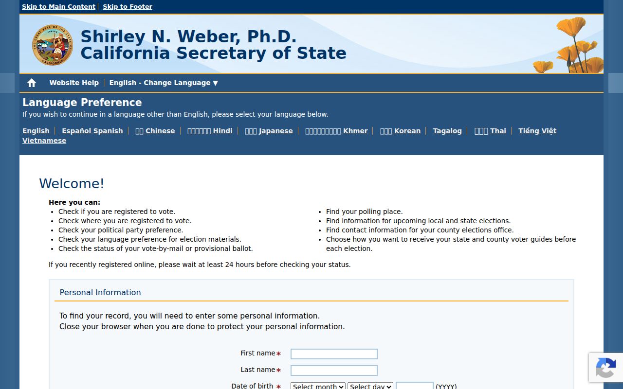 Turlock voter registration My Voter Status lookup